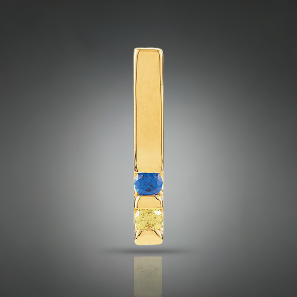 2 stone Channel Set Mother's Pendant with Natural Gemstones - MothersFamilyRings.com