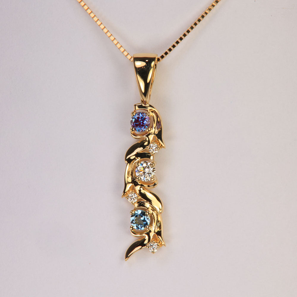 Christopher Michael Vine of Life Journey Pendant with 3 Natural Gemstones