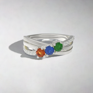 3 Birthstone Mother's Ring