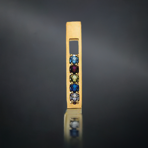 4 Stone Modern Mother's Pendant with Balanced Framework - MothersFamilyRings.com