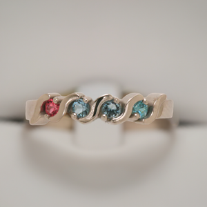 4 Stone S bar Mothers Ring - MothersFamilyRings.com