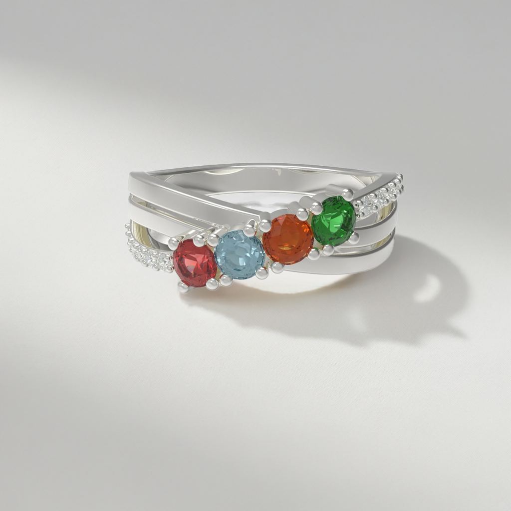 4 Birthstone Mother's Ring