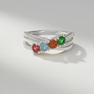 4 Birthstone Mother's Ring