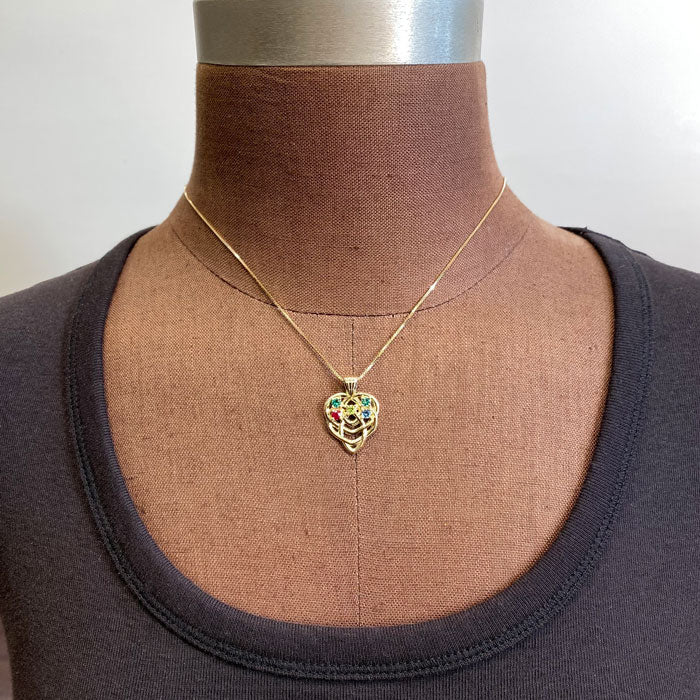celtic mothers pendant with five gems size