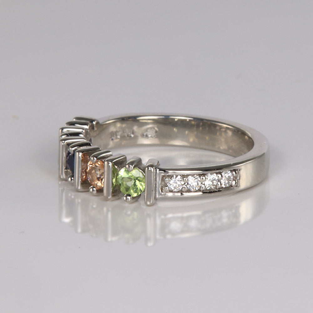 diamond band with five stones mothers ring