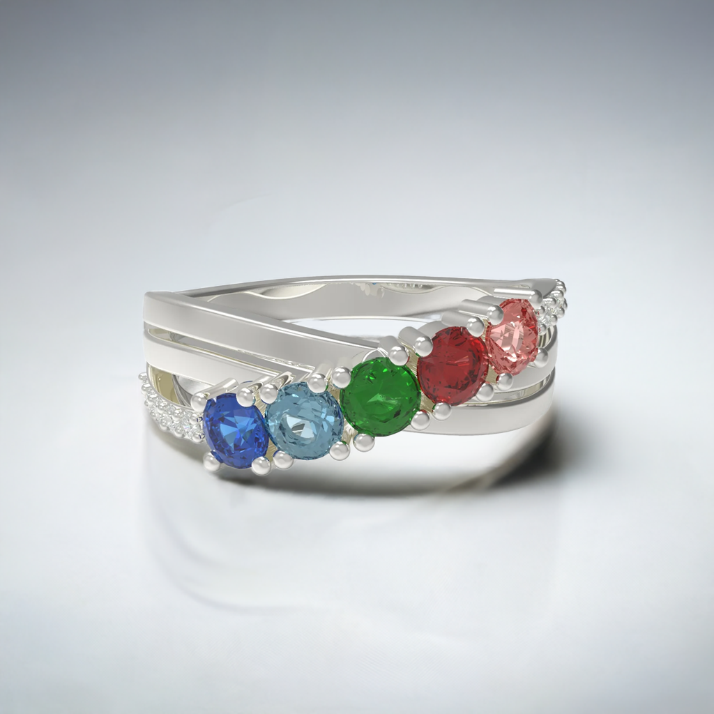 5 Birthstone Mother's Ring