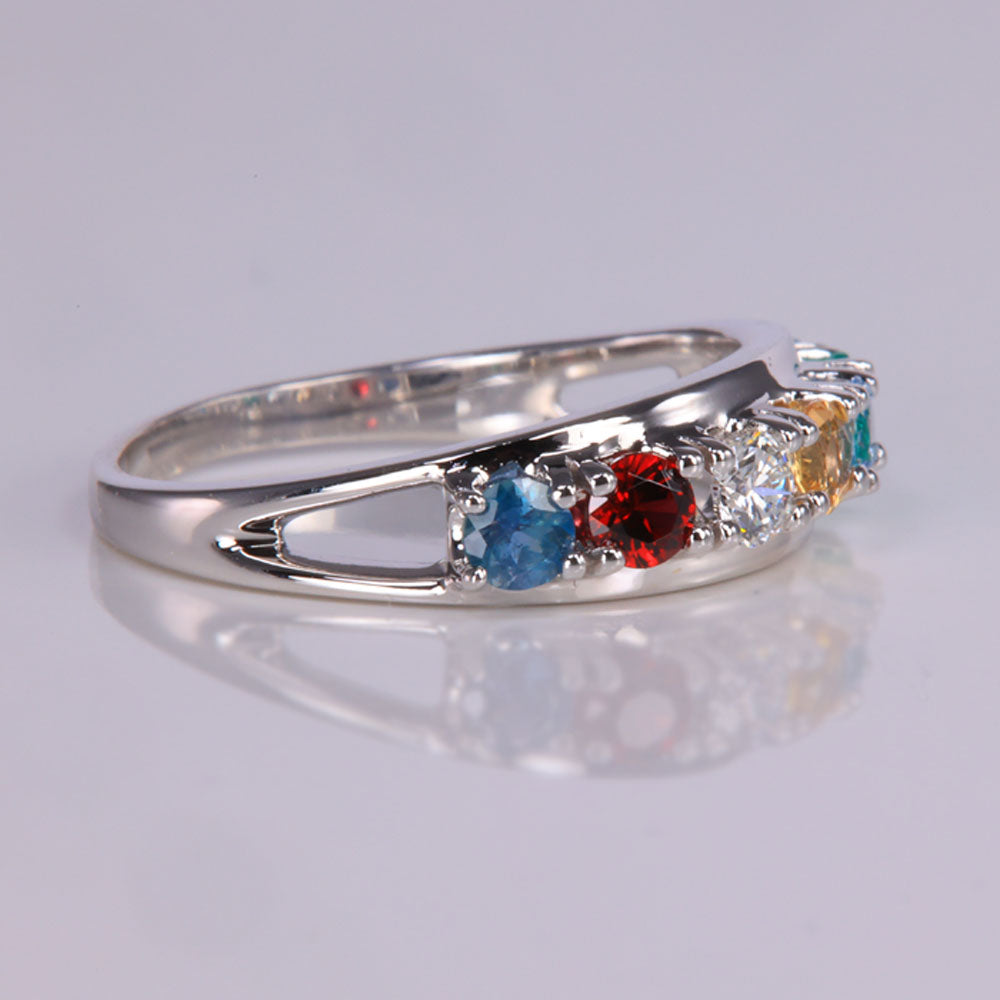 split shank mothers ring seven birthstones