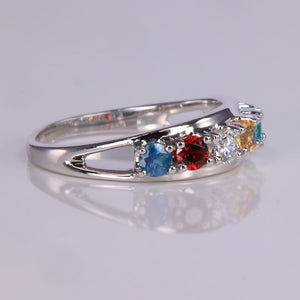 split shank mothers ring seven birthstones