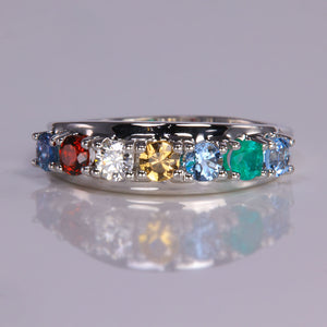 seven birthstone mothers ring split shank