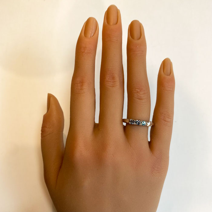 four stone mother's ring with diamond accent