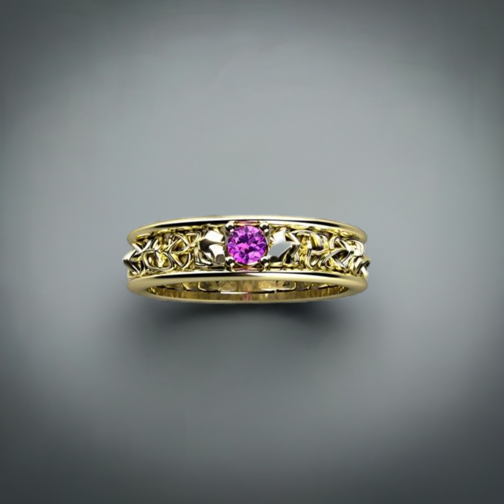 Christopher Michael designed One Stone Celtic Style Mothers Ring 3mm Natural Birthstones* - MothersFamilyRings.com