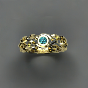 Custom Designed by Christopher Michael Mothers Ring With One Bezeled 3mm Birthstones - MothersFamilyRings.com
