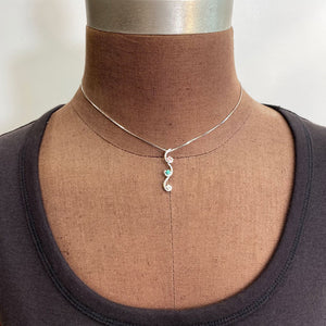 Flowing Drop Mother's Pendant with 3 Natural Birthstones