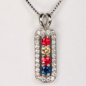 four stone mothers pendant white gold diamonds