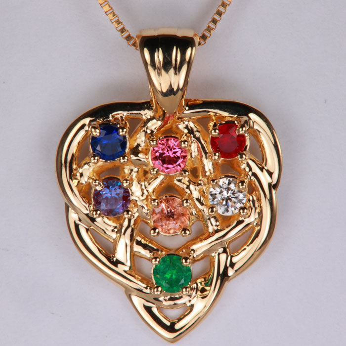 yellow gold celtic mother's pendant