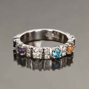 Our Most Popular Mothers ring with Six Larger 3.5 mm Gems by Christopher Michael - MothersFamilyRings.com