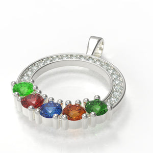 Circle of Love Pendant with 5 Birthstones