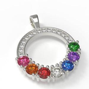 Circle of Love Pendant with 7 Birthstones