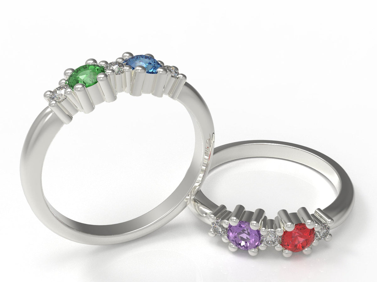 Two Stone Mother's Ring with Larger Diamonds