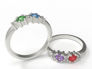 Two Stone Mother's Ring with Larger Diamonds