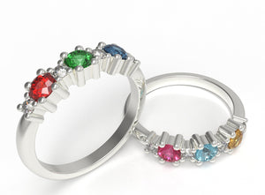 Three Stone Mother's Ring with Larger Diamonds