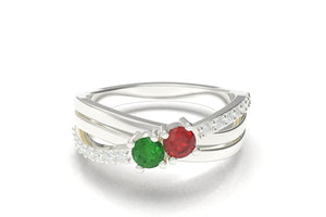 2 Birthstone Mother's Ring