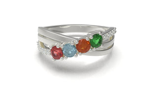 4 Birthstone Mother's Ring