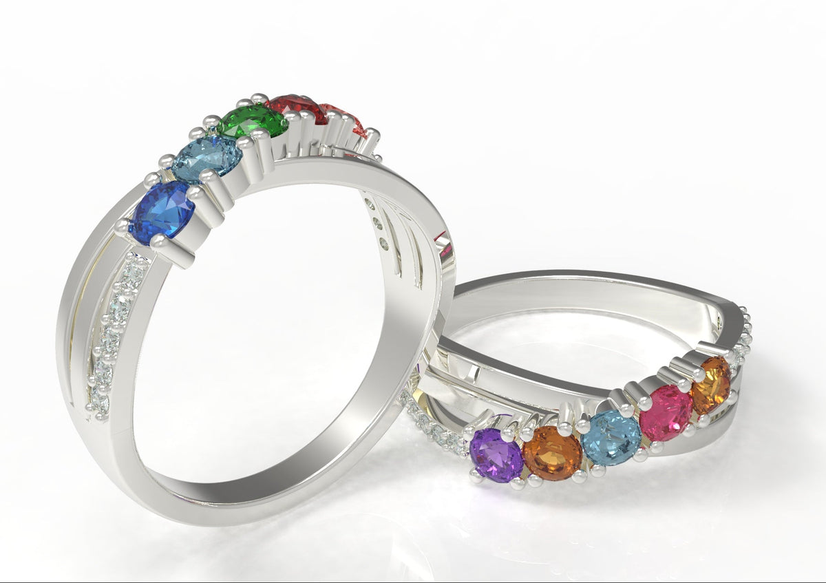 5 Birthstone Mother's Ring