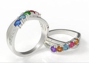 5 Birthstone Mother's Ring