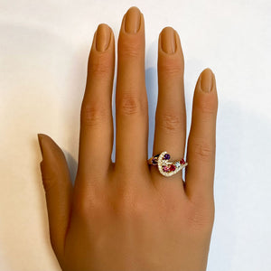 Seven Birthstone Custom Mothers Ring With Fine Cut Diamonds by Christopher Michael - MothersFamilyRings.com