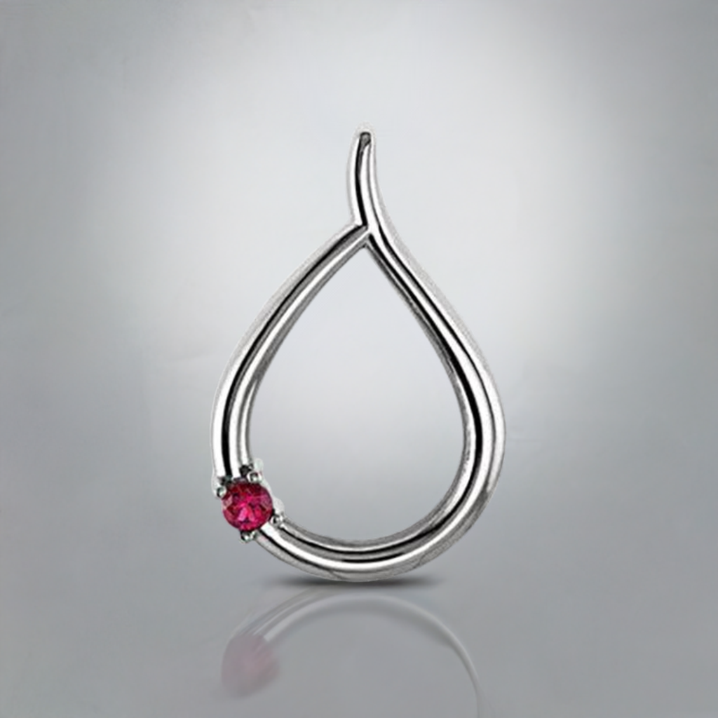 Teardrop Mothers Pendant with 1 Natural Gemstones - MothersFamilyRings.com