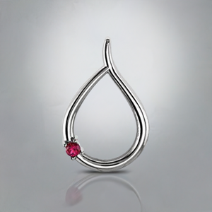 Teardrop Mothers Pendant with 1 Natural Gemstones - MothersFamilyRings.com