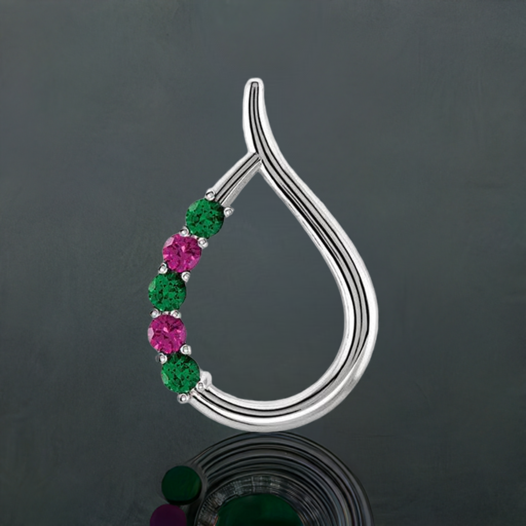 Teardrop Mothers Pendant with 5 Natural Gemstones* - MothersFamilyRings.com