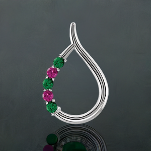 Teardrop Mothers Pendant with 5 Natural Gemstones* - MothersFamilyRings.com