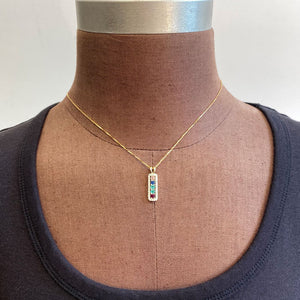 5 Birthstone Mothers Pendant with Diamonds Around by Christopher Michael - MothersFamilyRings.com