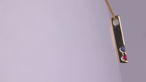 2 stone Channel Set Mother's Pendant with Natural Gemstones