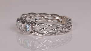 Custom Designed by Christopher Michael Mothers Ring With Three Bezeled 3mm Birthstones