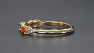 3 Birthstone Mothers Ring With .16 carats of Fine Diamonds by Christopher Michael