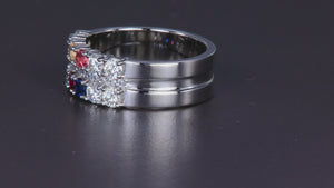12 Stone Mothers Ring with Diamonds Christopher Michael Design