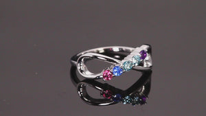 5 Stone Infinity Mothers Ring