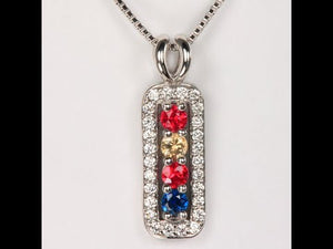 4 Birthstone Mothers Pendant with Diamonds Around by Christopher Michael