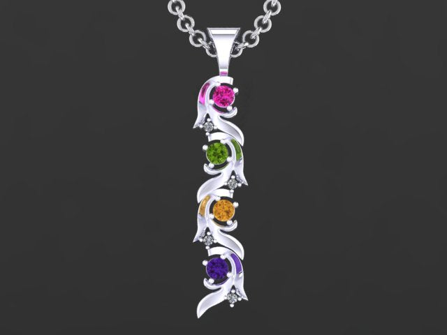 Christopher Michael Vine of Life Pendant with 3 Diamonds*