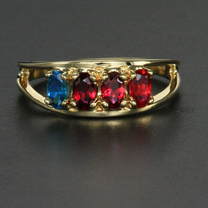 Four Stone Oval Mothers Ring* - MothersFamilyRings.com