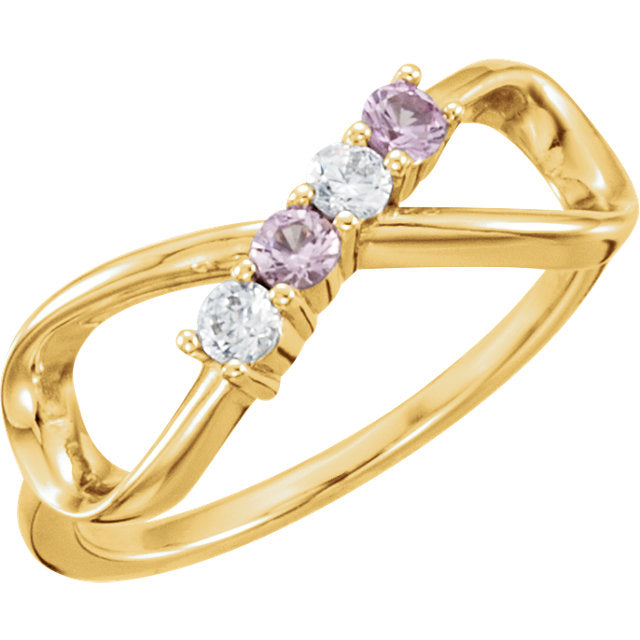4 Stone Infinity Mothers Ring*