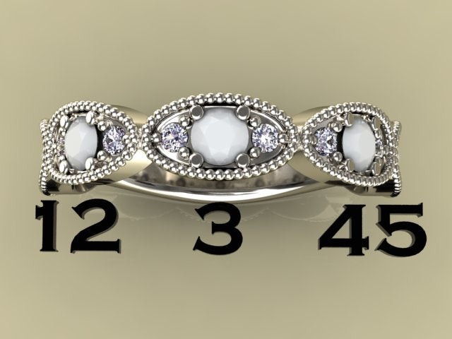 Classy 5 Birthstone Mothers Ring by Christopher Michael with Fine Cut Diamonds* - MothersFamilyRings.com