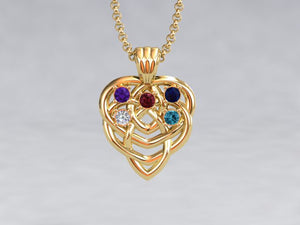 Celtic Mothers Birthstone Pendant 5 Stone* Christopher Michael Design