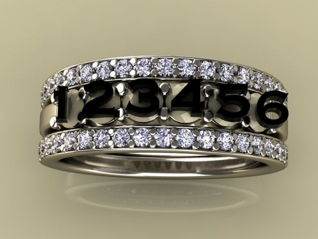 6 Birthstones Mothers Ring Flanked with Fine Diamond* Christopher Michael Design - MothersFamilyRings.com