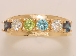 Five Birthstone Split Shank Mothers Ring* - MothersFamilyRings.com