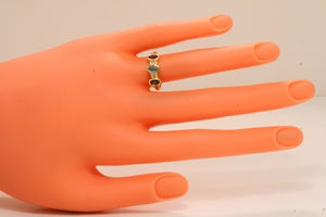 Bezeled 3 Stone Oval Mothers Ring With Diamond* Designed by Christopher Michael - MothersFamilyRings.com