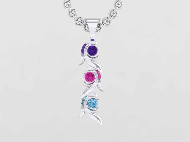 Christopher Michael Vine of Life Journey Pendant with 3 Natural Gemstones*